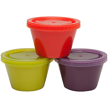 3pc To-Go Snack Containers 4oz - Eggplant, Lettuce, Tomato
