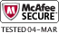 McAfee SECURE sites help keep you safe from identity theft, credit card fraud, spyware, spam, viruses and online scams